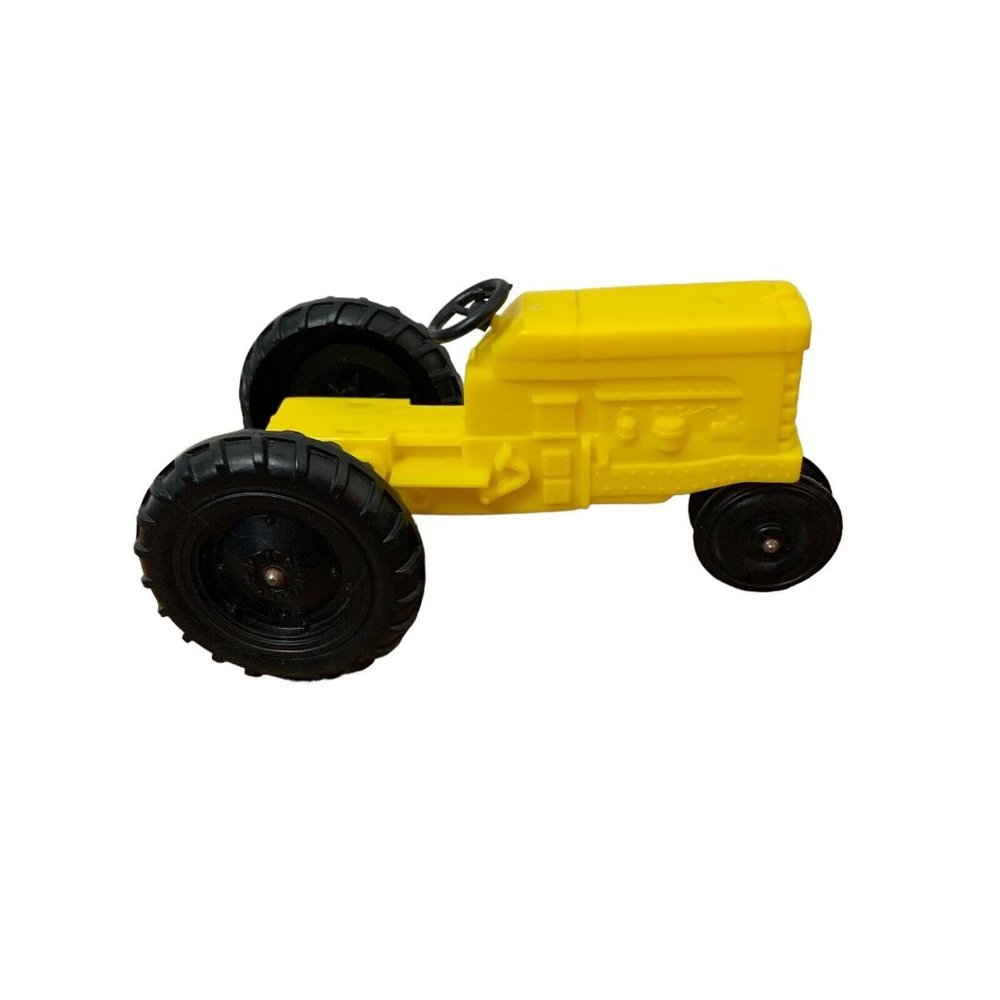 Processed Plastic CO Aurora Vintage Yellow Tractor Toy Vehicle Farm INCOMPLETE